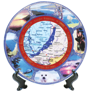 Тарелка деколь 15 см Байкал 15-04 (Карта коллаж)